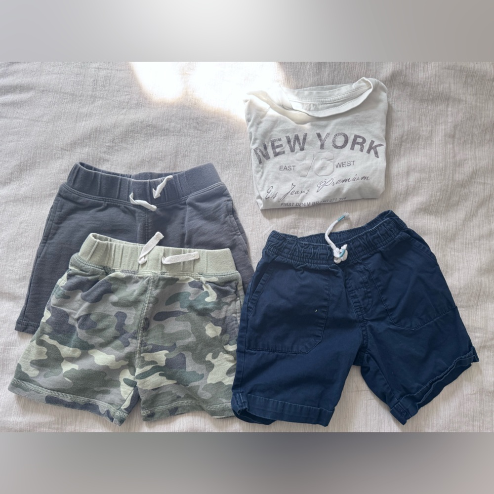 Kids Shorts & New York Tee Set - Navy, Gray, Camo, White